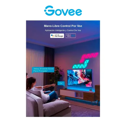 Panel de luz triangular Govee RGBIC, 10 unidades, compatible con Alexa y Google Home, multicolor