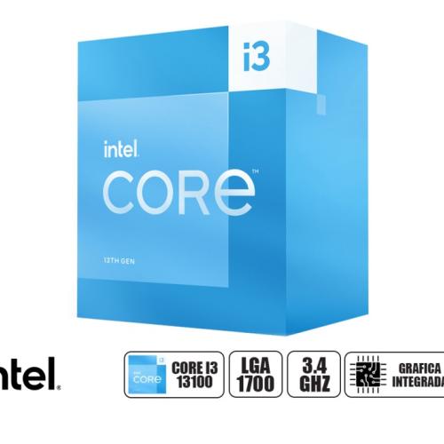 PROCESADOR INTEL CORE I3 13100 3.4GHZ HASTA 4.50GHZ, 12MB, 4 NULEOS, GRAFICA INTEGRADO, LGA 1700