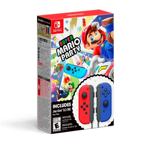 SUPER MARIO PARTY + CONTROLES JOYCON ( ROJO Y AZUL )